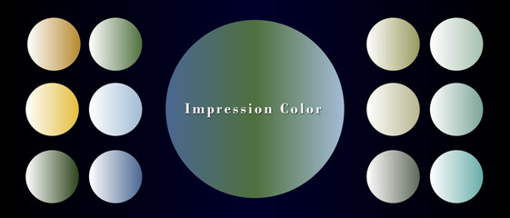 impression color gradient set. Pallete colour.