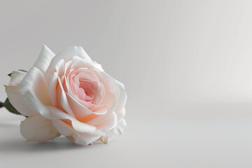 Fototapeta premium Single Rose on Clean Solid Background