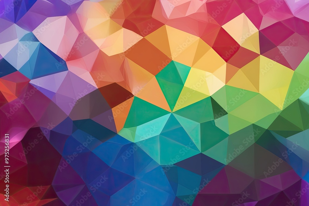 Poster bold colorful bokeh background with vibrant polygon gradient design