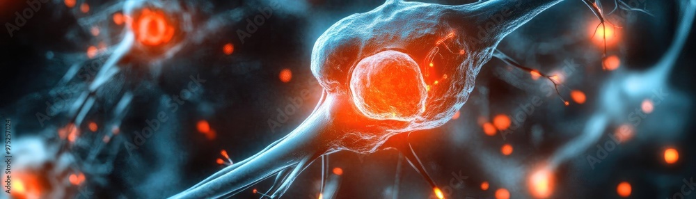 Poster A vibrant and detailed representation of neural connections, showcasing the complexity of brain activity and synapse function.