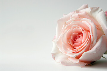 Single Rose on Clean Solid Background