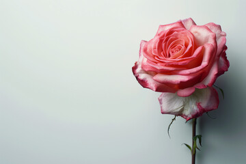 Single Rose on Clean Solid Background