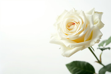 Single Rose on Clean Solid Background