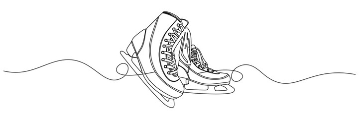 line art background with illustration ice skates