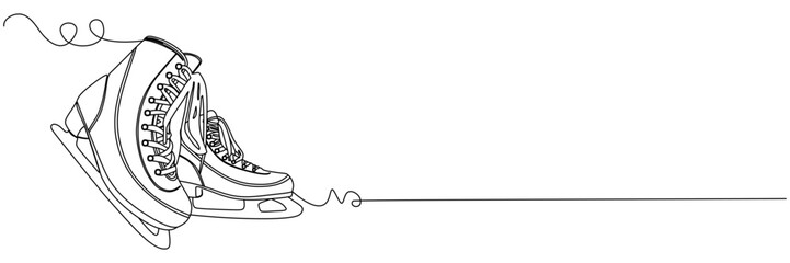line art background with illustration ice skates