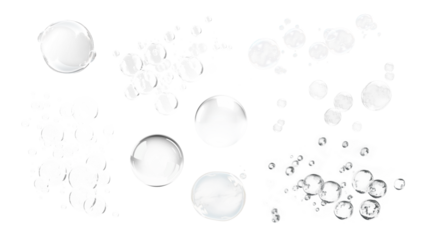 PNG bubble effect element set, transparent background