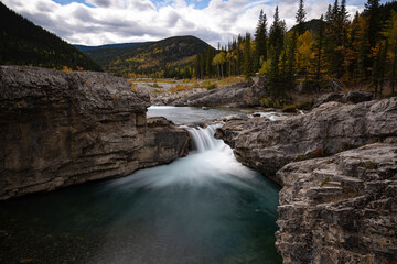 waterfall in the mountains