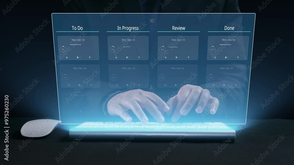 Poster business person organizes tasks and things to do into categories, streamlining review project manage