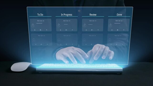Business person organizes tasks and things to do into categories, streamlining review project management. Optimizing task to be done management for project progress efficiency and success. UUID