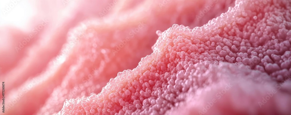Poster Close-up view of a textured surface showcasing soft pink hues and intricate patterns, perfect for abstract backgrounds.