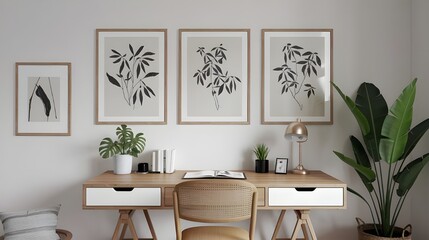 modern living room with table