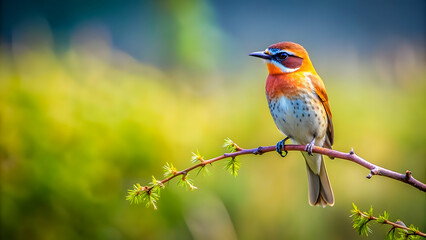 Bird perched on a thin tree branch , wildlife, nature, outdoor, colorful, feathers, small, delicate, avian, perched, resting