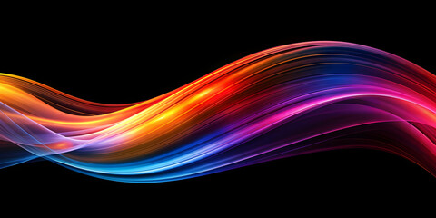 Abstract waves of motion in black, orange, pink, purple, and blue , abstract, waves, motion, colorful, dynamic, energetic
