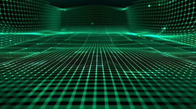 Abstract Green Grid Network, Digital, Abstract, Technology
