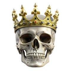 Skull wearing a golden crown king
