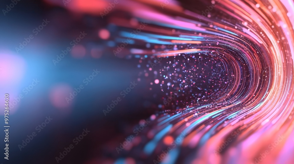 Aufkleber exploring the future: holographic visuals in dynamic motion and colorful swirls of light