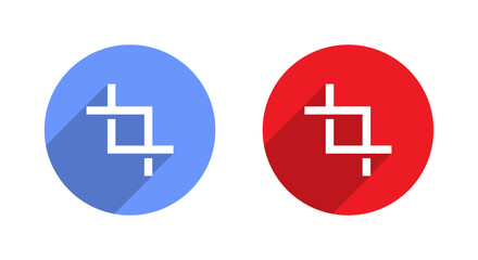 Fototapeta premium Crop icon with long shadow. Cropping concept