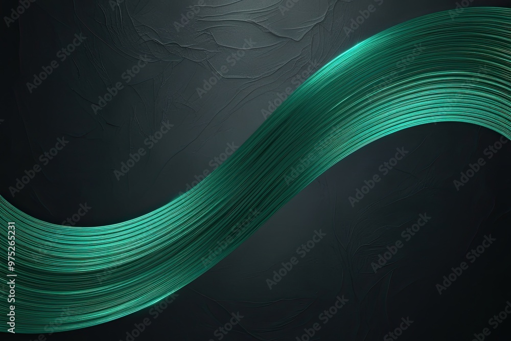 Poster emerald gradient overlay on dark textured background with wave effect