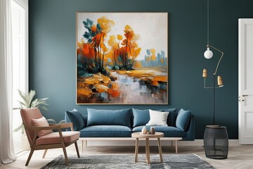Stylish Abstract Impressionism Wall Art Poster Design with Unique Texture and Oil Painting Effects