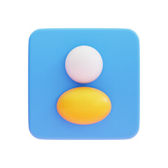 user profile icon with square blue badge