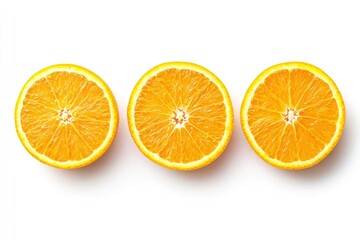 Orange slices. Fresh organic orange isolated on white background. Orange Collection, ai