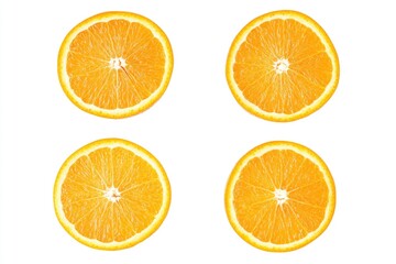 Fototapeta premium Orange slices. Fresh organic orange isolated on white background. Orange Collection, ai