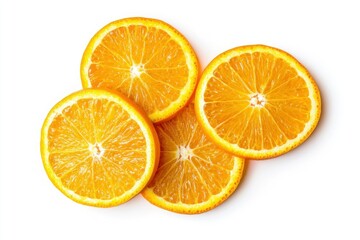 Orange slices. Fresh organic orange isolated on white background. Orange Collection, ai