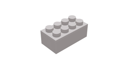 Fototapeta premium White Brick toy plastic 3D