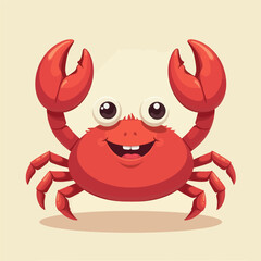 Cheerful Crab with Big Eyes and Red Claws