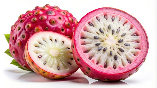 Rounded slice of singkamas fruit showcases its unique, slightly bumpy skin and juicy interior, perfectly isolated on a