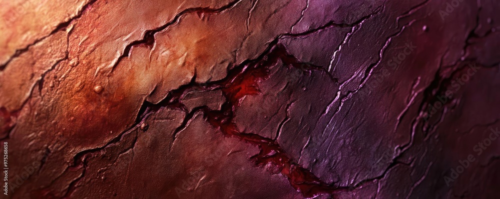 Aufkleber Abstract textured background with deep cracks and rich colors, ideal for artistic and creative projects.