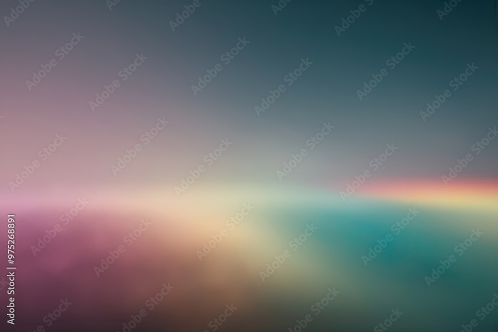 Aufkleber 4k elegant color gradient design with mist: ethereal 80s and 90s inspired blurred atmosphere and ret