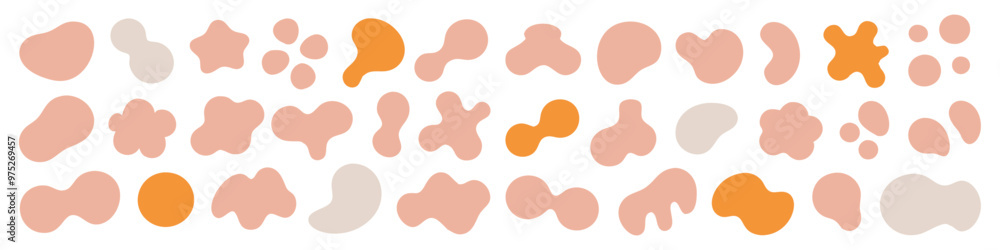 Poster set of blob shapes. random shapes. organic blobs of irregular shape