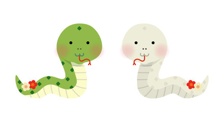 蛇のペア ベクターイラスト