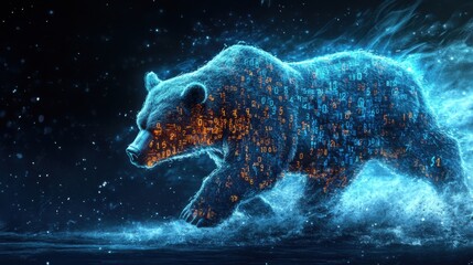 Digital Bull vs. Bear: Financial Battle of Growth and Decline in Stock Market Chaos