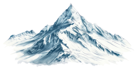 PNG  Majestic snowy mountain illustration