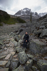 Fototapeta premium hiker in the mountains