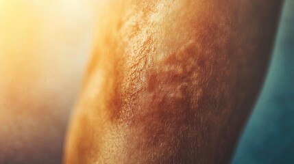 Close-up of an arm showcasing skin texture and condition, highlighting the unique patterns and colors under natural light.