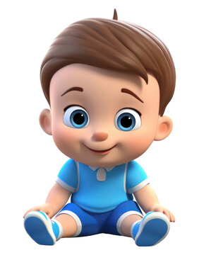 PNG Baby boy cartoon doll cute.