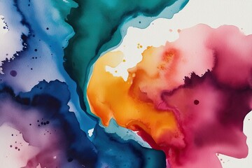 Vibrant Abstract Watercolor Design Featuring Generous Copy Space