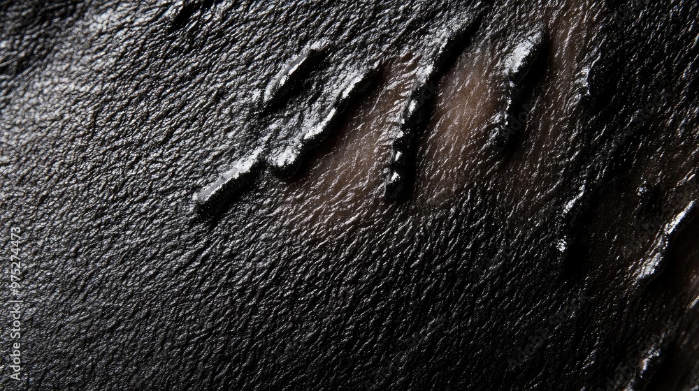 Aufkleber Textured surface with dark tones and natural patterns, creating a striking visual effect suitable for various design projects.