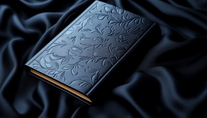 Personalized leatherbound journal with name embossing, elegant stationery, 3D illustration
