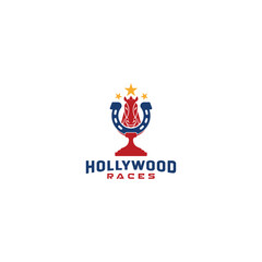 hollywood horse racing logo design