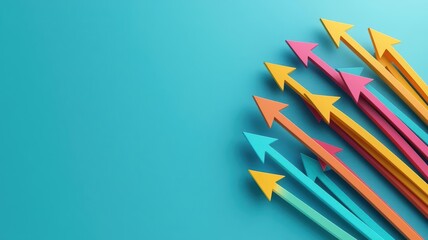 A group of colorful upward arrows, representing collaboration and joint achievements in business