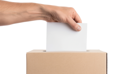 Vote in box on Referendum on transparent background