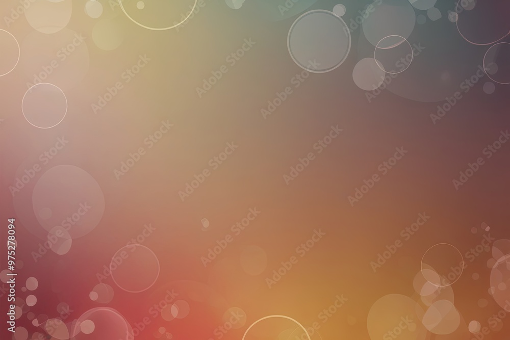 Poster warm gradient background with circular bokeh pattern for aesthetic design