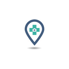 medical health location mark vector icon
