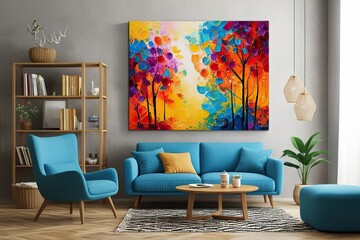 Vibrant Colorful Impressionist Style with Deep Texture for Contemporary Canvas Art