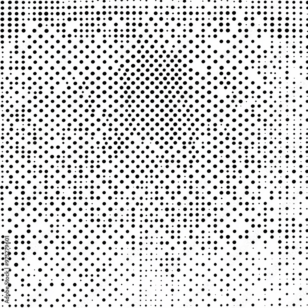 Poster black and white halftone pattern on an all-white background. the texture is a delicate, very small d