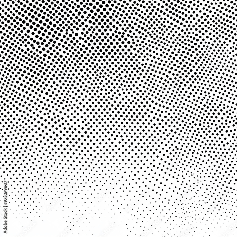Poster black and white halftone pattern on an all-white background. the texture is a delicate, very small d